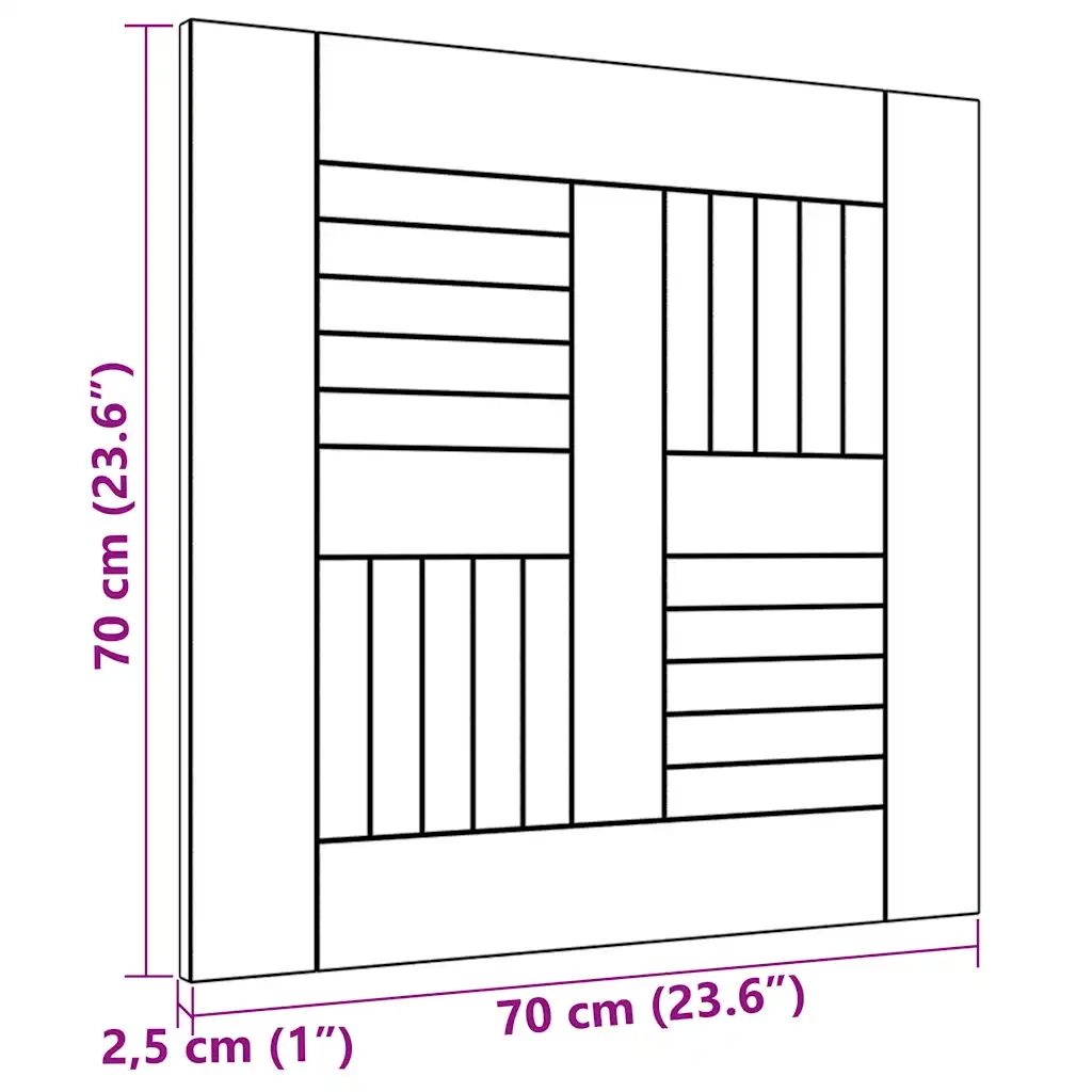 Piano del Tavolo in Legno Massello di Teak 70x70x2,5 cm 48989