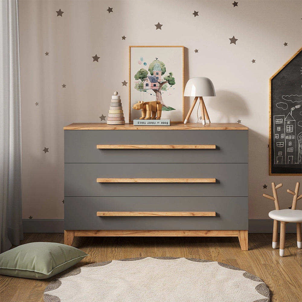 Vitalispa Fasciatoio Grigio/Artisan 133.2 x 98 cm con 3 cassetti