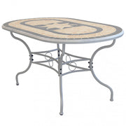 Tavolo Ovale Perse 160x90x74 h cm in Acciaio Tortora