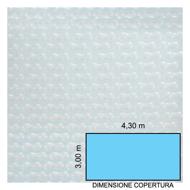 Copertura Isotermica a doppie bolle d'aria BUBBLE BUBBLE Trasparente già realizzata per piscine rettangolari 4,30 x 3,00 m - Usata