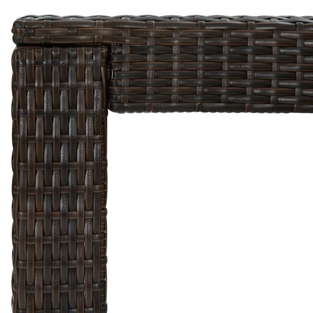 Tavolo da Bar da Giardino Marrone 100x60,5x110,5 cm Polyrattan 45873