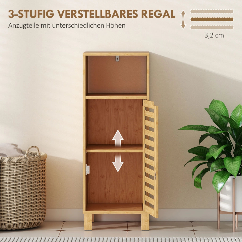 Mobile bagno a colonna in legno bamb¨´ ¨C Xylo ¨C porta a lamelle marrone chiaro
