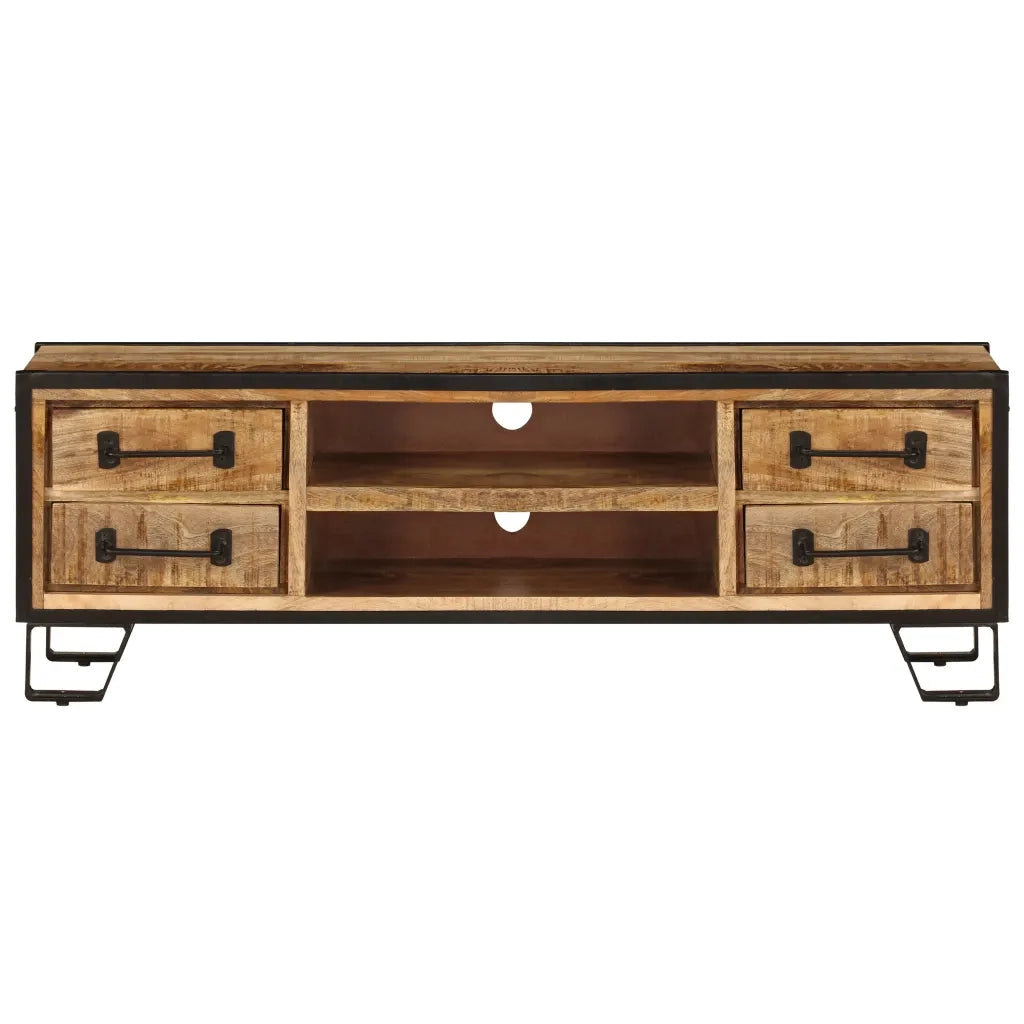Mobile Porta TV con Cassetti 120x30x40 cm Legno Massello Mango 247343