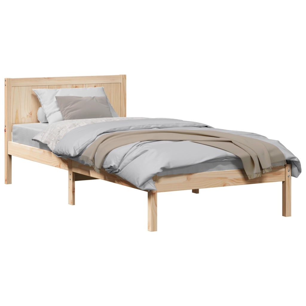 Letto in Legno di Pino Naturale Legno Massello di Pino 100 x 200 cm