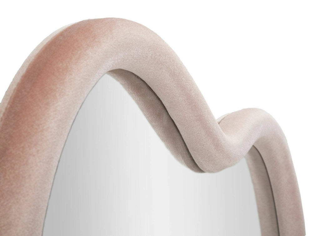 Specchio Depero, Specchiera, Articolo d'arredo a muro, Decorazione con specchio, 90x4 h60 cm, Rosa