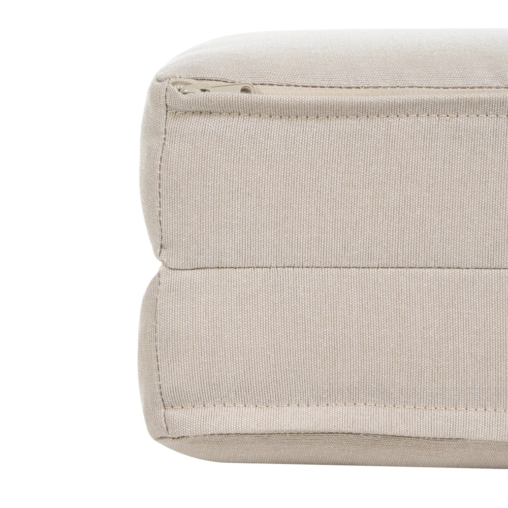 Lettino da giardino reclinabile in alluminio con cuscino beige e ruote schienale regolabile