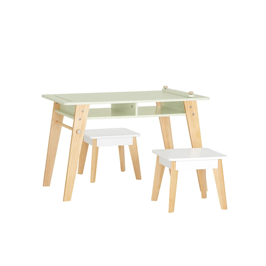 Tavolo Per Bambini Con 2 Sedie Set Mobili Per Bambini Tavolo Da Dipingere Per Bambini Verde KMB92-GR