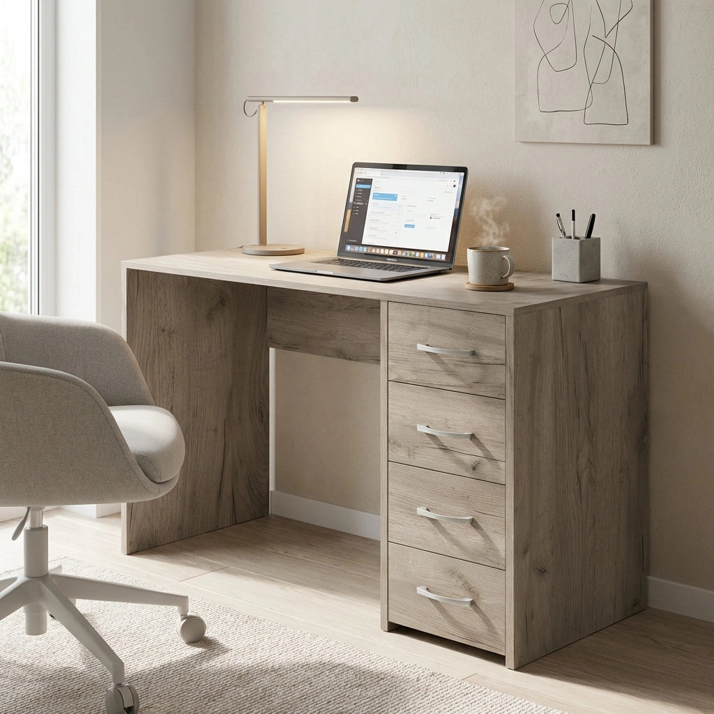 Scrivania Moderna con cassetto in Legno Composito cm 120x70x50 - NIKOLAS