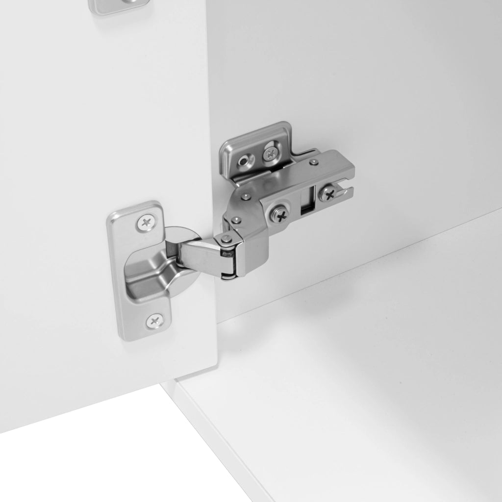 Mobile porta TV bianco lucido con 3 ante e 2 cassetti, design senza maniglie, da terra o sospeso, 170 × 30 × 30,5 cm