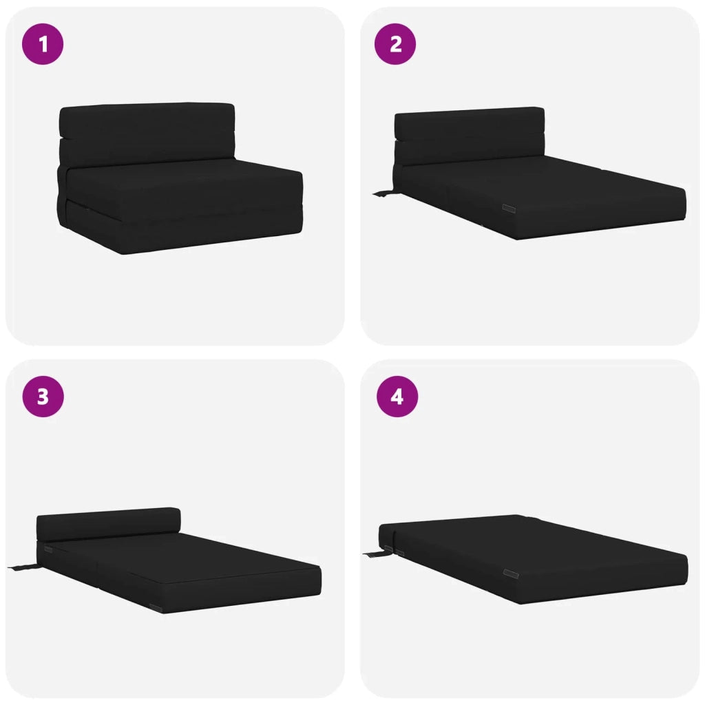 Divano Letto Pieghevole Nero 70 x 72 x 60 cm Tessuto 900070