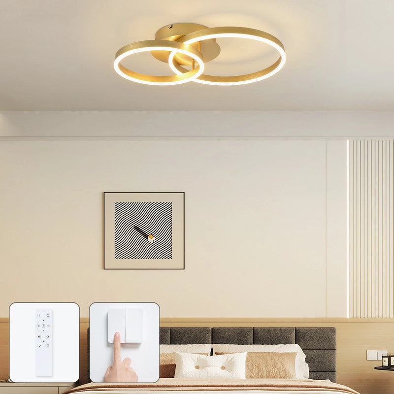 ZMH Lampada da soffitto plafoniera LED dorata dimmerabile 46W telecomando per camera letto soggiorno sala pranzo
