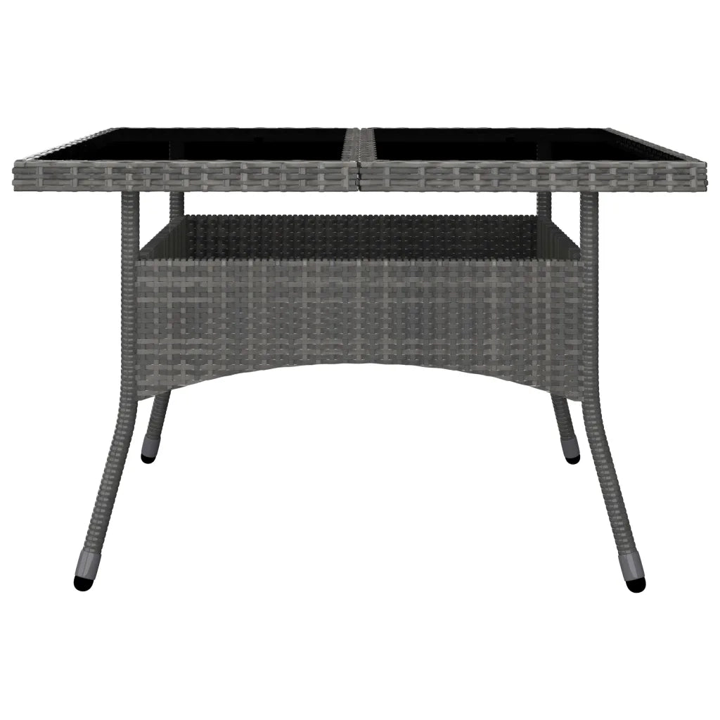 Set Mobili da Pranzo per Giardino 9pz Polyrattan e Vetro Grigio  cod mxl 41697