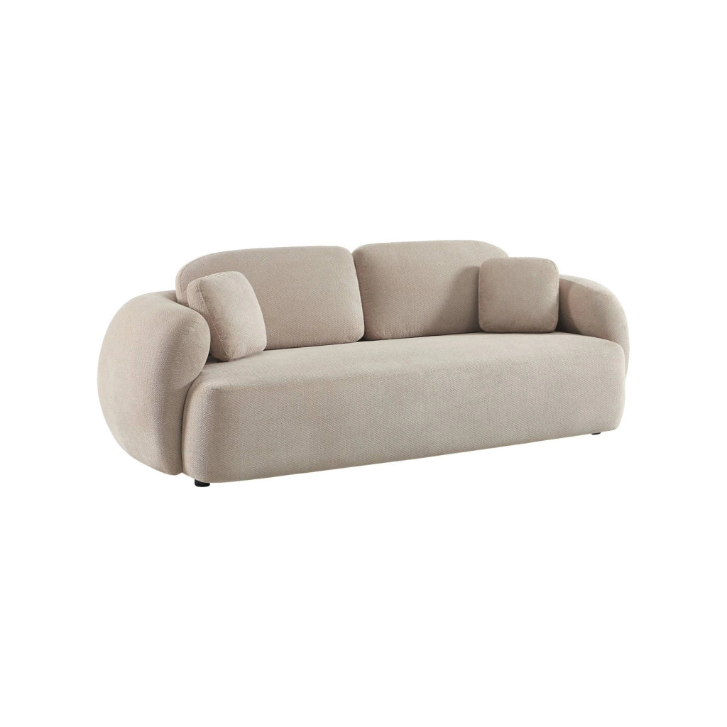 Divano in tessuto chenille, 3 posti, beige