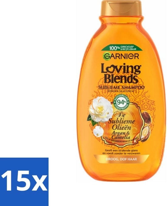 15 x Shampoo con Argan- e Camelia Olio 300 ml - Capelli Secchi - Capelli Spessi - Cura Capelli - Ricostruzione Capelli - Olio di Argan