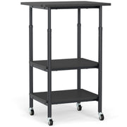 Supporto per stampante regolabile in altezza 49 x 40 x 65/77 cm con 3 ripiani mobili e ruote girevoli in metallo nero 20_0013667