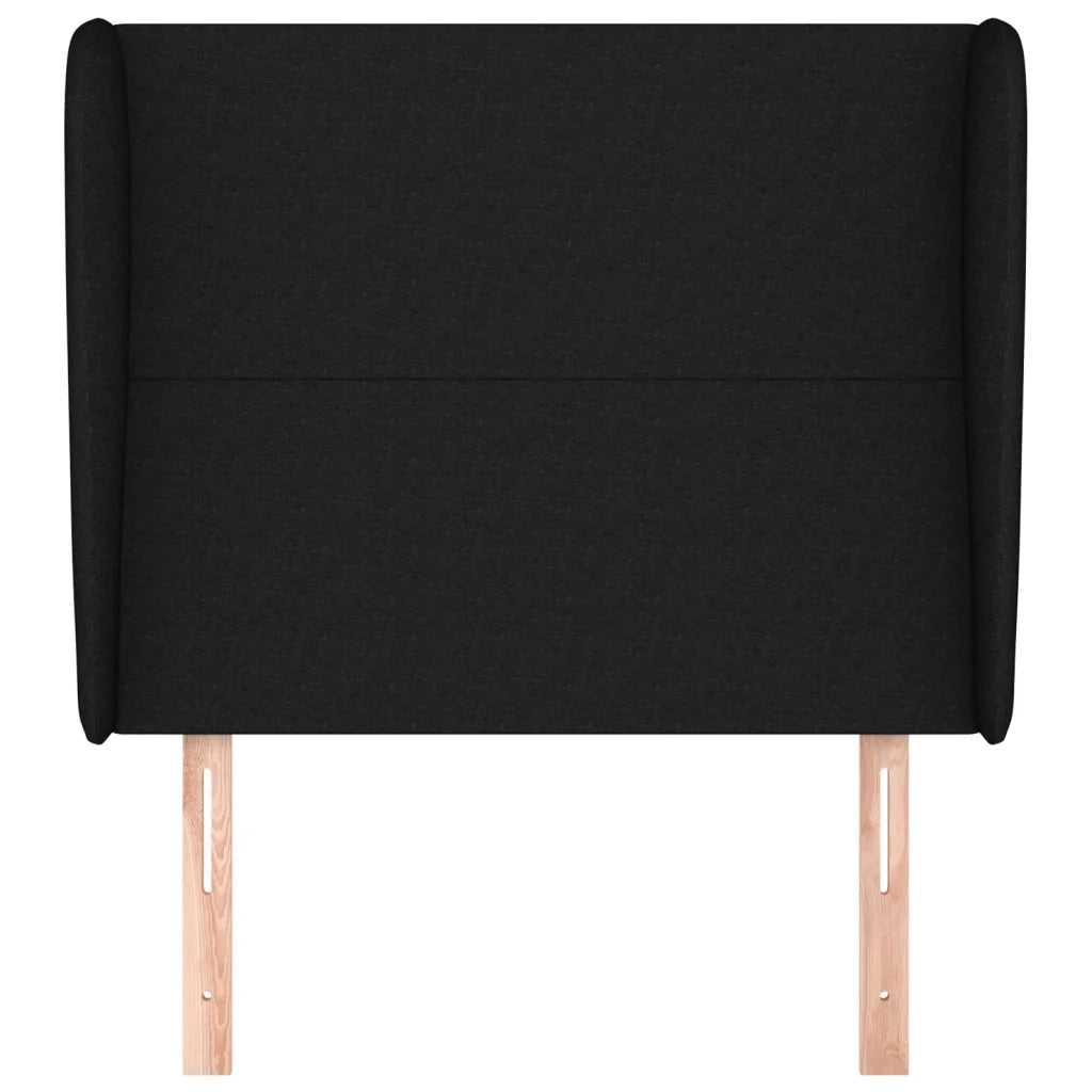 Testiera ad Orecchio Nera 103x23x118/128 cm in Tessuto