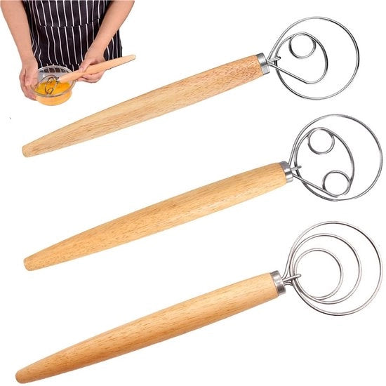 Set di 3 garde di laminazione, 13 pollici, garde di laminazione professionale, garde di laminazione, garde di laminazione, mixer con manico in legno, per la preparazione di pane, dolci, dessert, pizza.