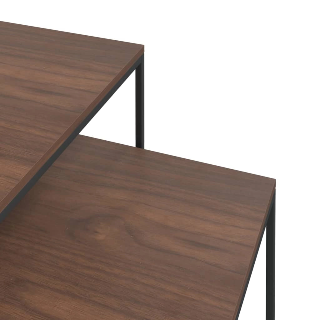 Set di 2 tavolini da caffè legno ingegnerizzato e metallo nero 02_0042116