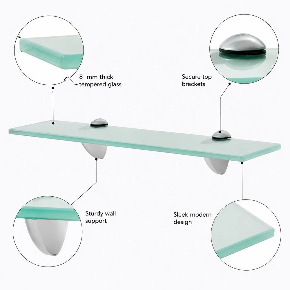 Floating Glass Shelf 40x10 Cm 8 Mm