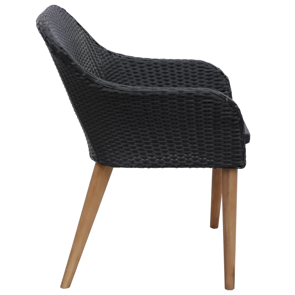 Set Mobili da Pranzo per Giardino 3 pz Nero 3067730