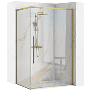 Cabina Doccia Solar Gold Brush 100x80 senza piatto doccia