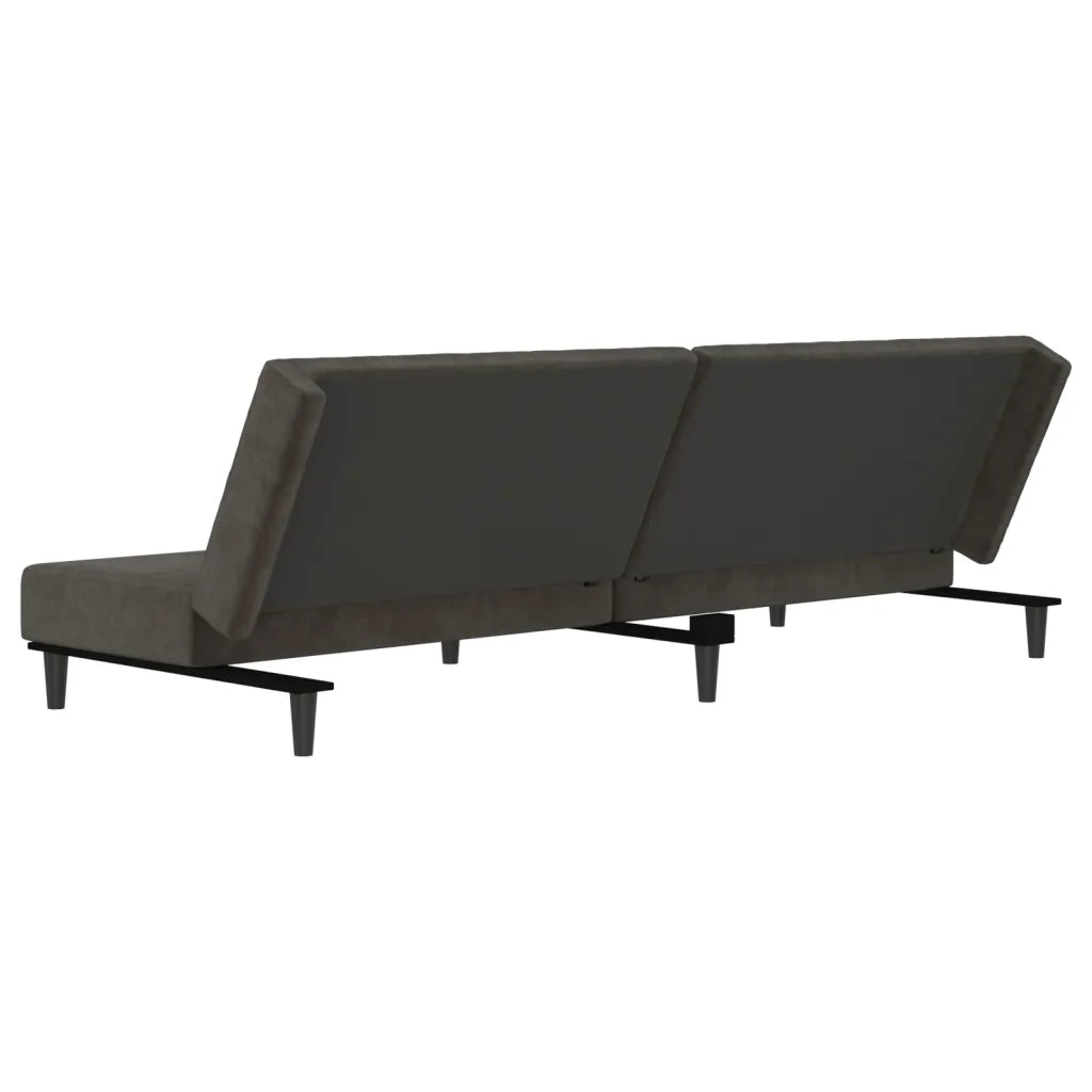 Divano Letto a 2 Posti Grigio Scuro in Velluto 375733