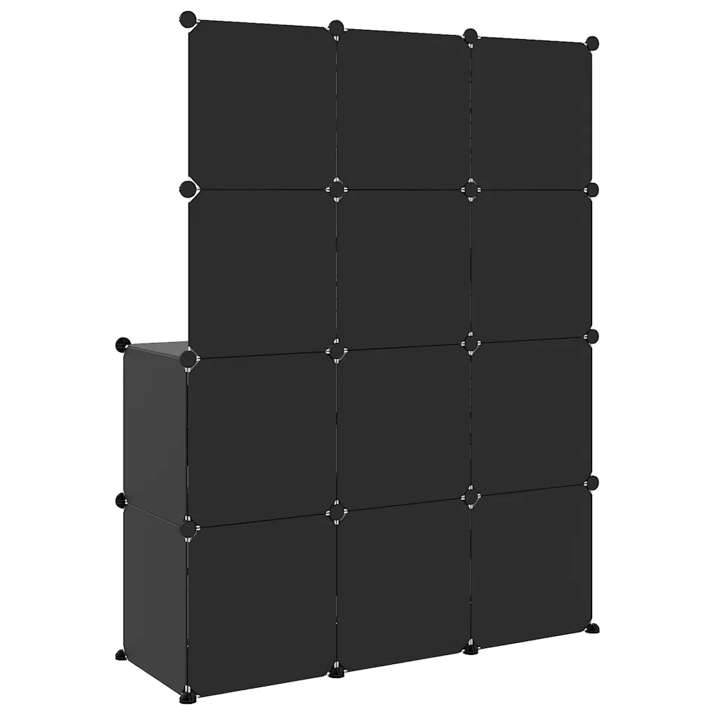 Scaffale Portaoggetti per Bambini con 10 Cubi Neri in PP CFW2966867