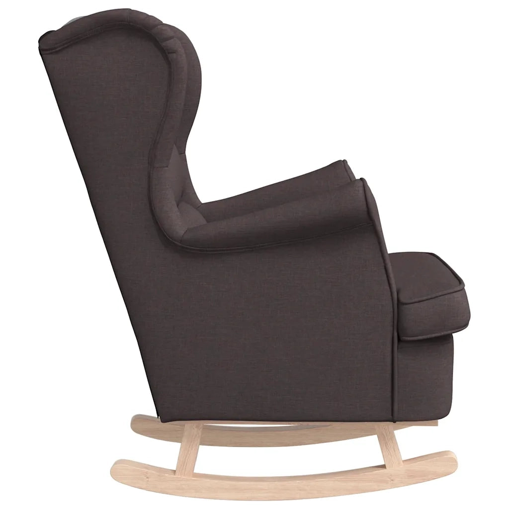 Sedia a Dondolo Marrone Scuro 74x90x102 cm in Tessuto 4016923