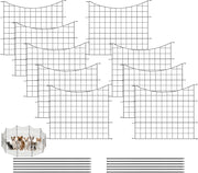 Recinzione Giardino, 10 Pannelli Recinti in Ferro, Recinzione Giardino Esterno con Picchetti, Rete per Recinzioni, Staccionata per Giardino, 64x70 cm, a Forma di Arco, Nero