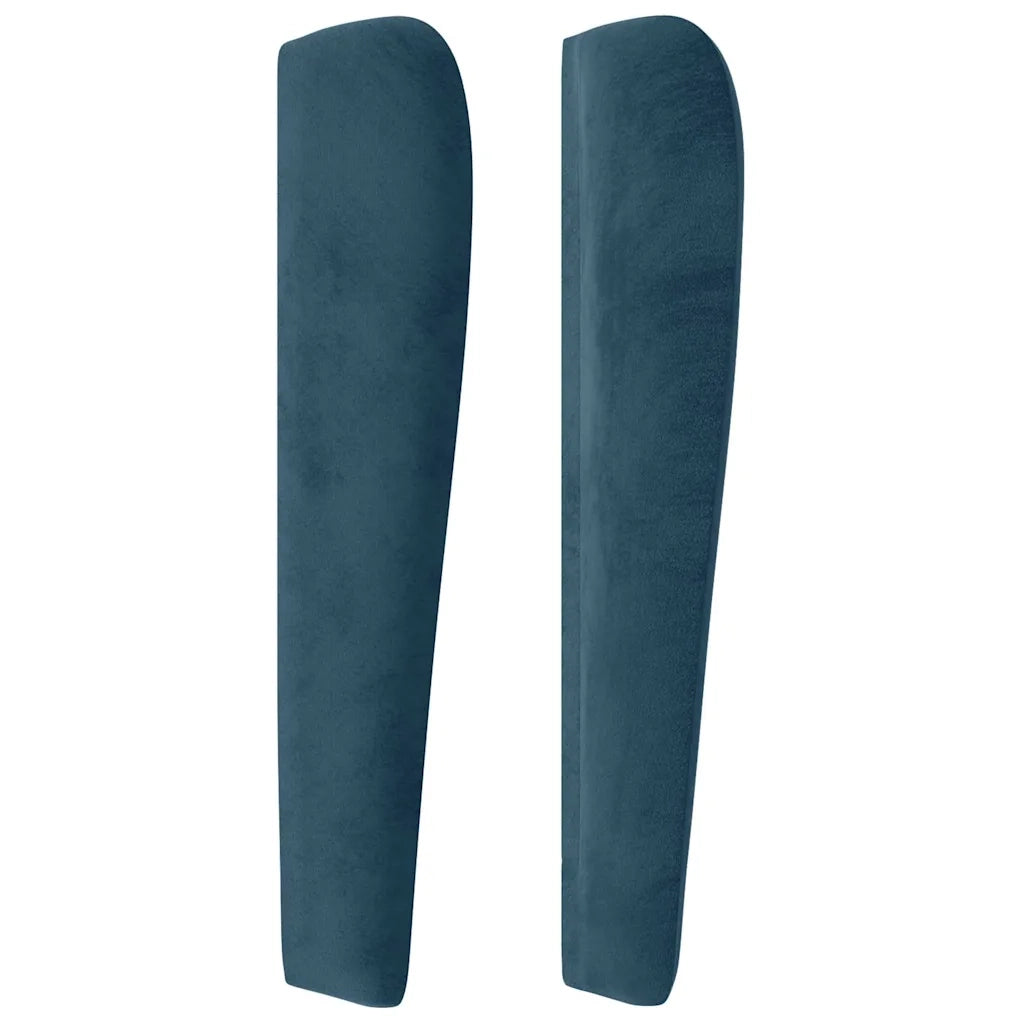 Testiera ad Orecchio-Testata con Orecchie Blu Scuro 83x23x118/128 cm in Velluto 763449