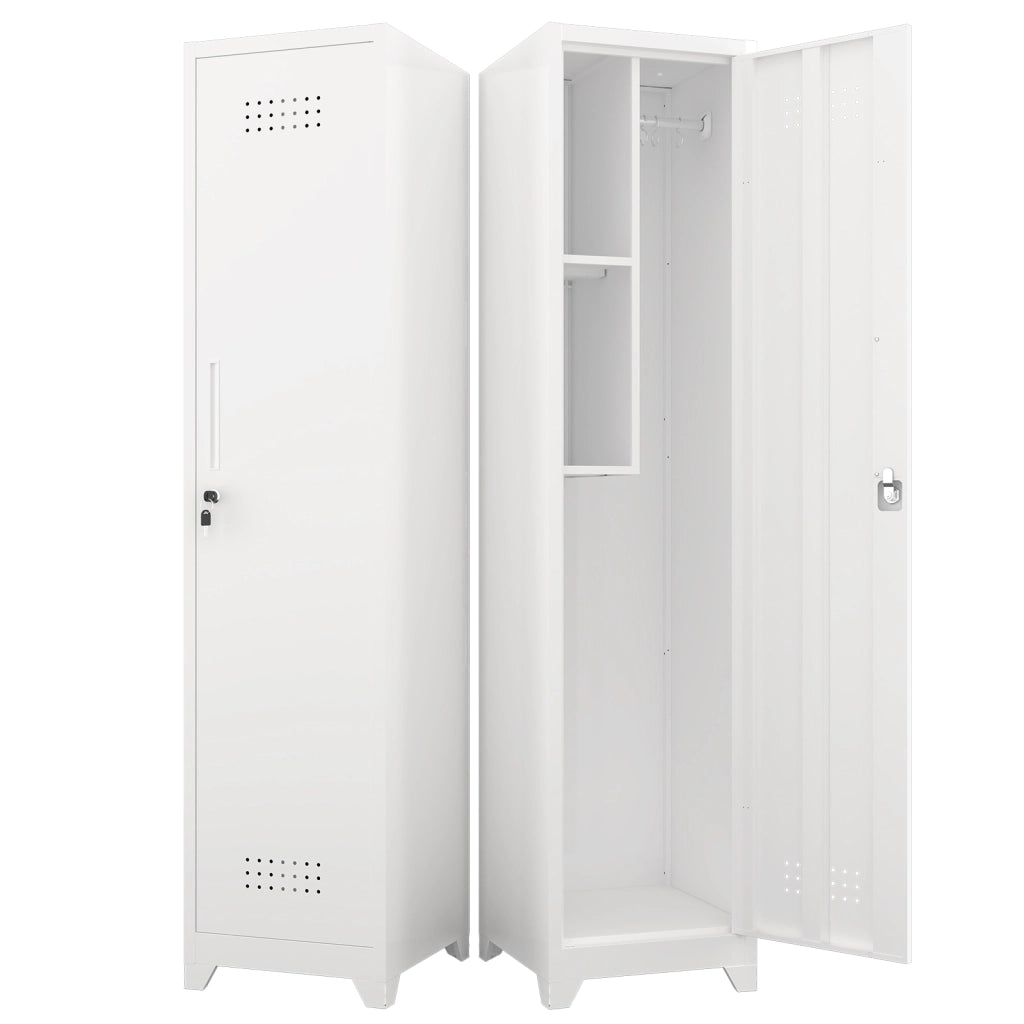 ARMADIO PORTASCOPE STRETTO 40x40x165 cm Metallo Bianco