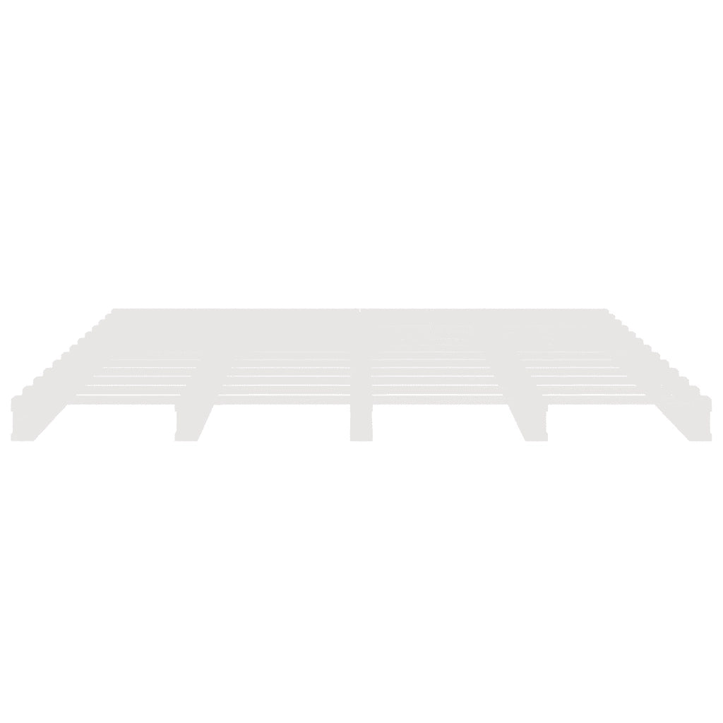 Letto a Pallet Bianco 200x200 cm in Legno Massello di Pino 821413