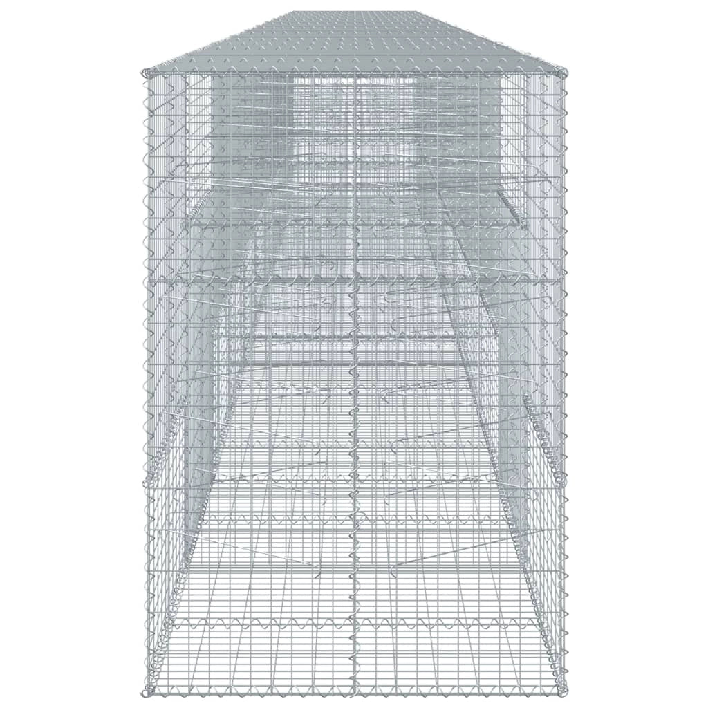 Gabbione recinto a gabbia muro di contenimento con coperchio 1100 x 100 x 150 cm ferro zincato argento 02_0040122