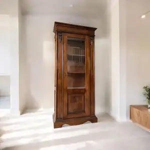 Vetrinetta Alberta in legno 1 anta itarsiato noce Bassano