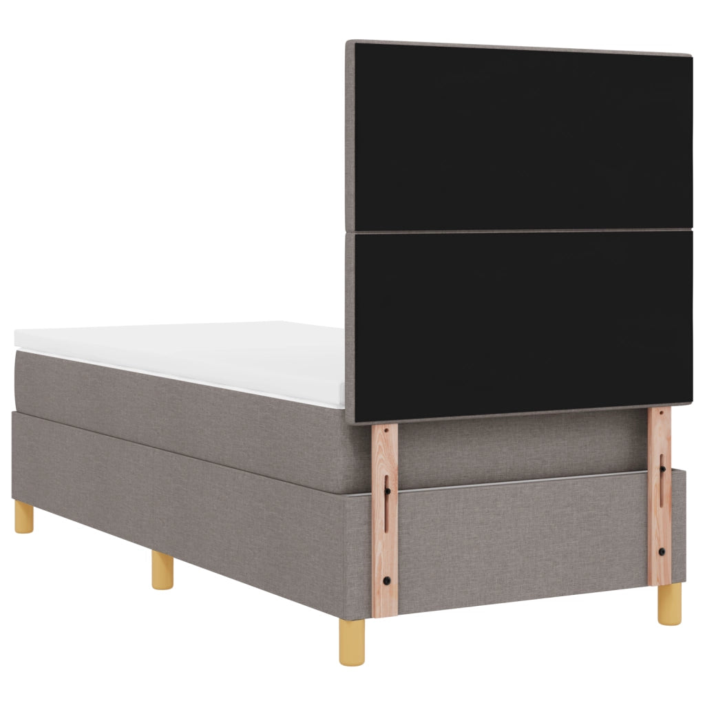Letto a Molle con Materasso & LED Tortora 90x190 cm Stoffa