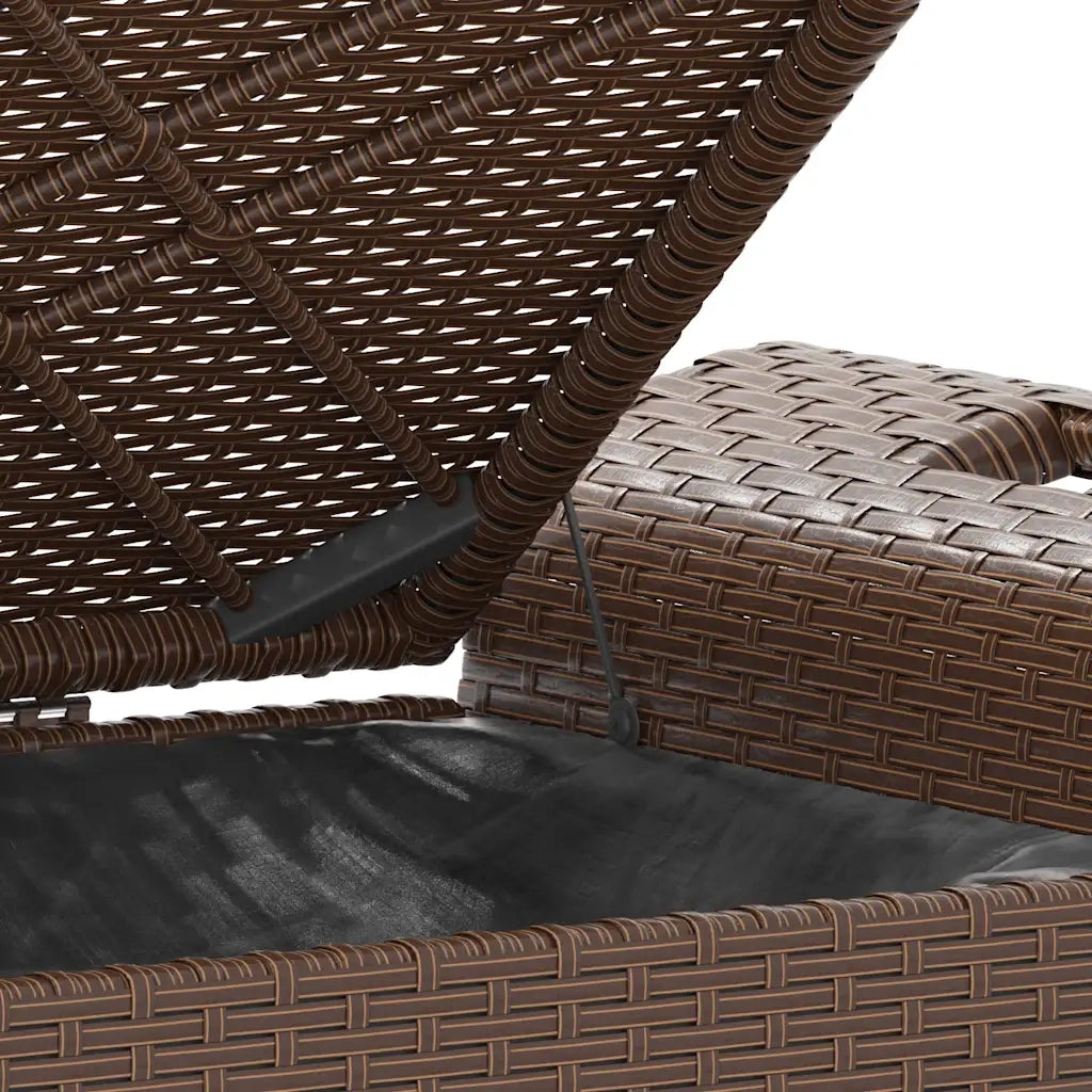 Panchina da Giardino | Panca da Giardino con Cuscino Marrone 116x46x57cm in Polyrattan