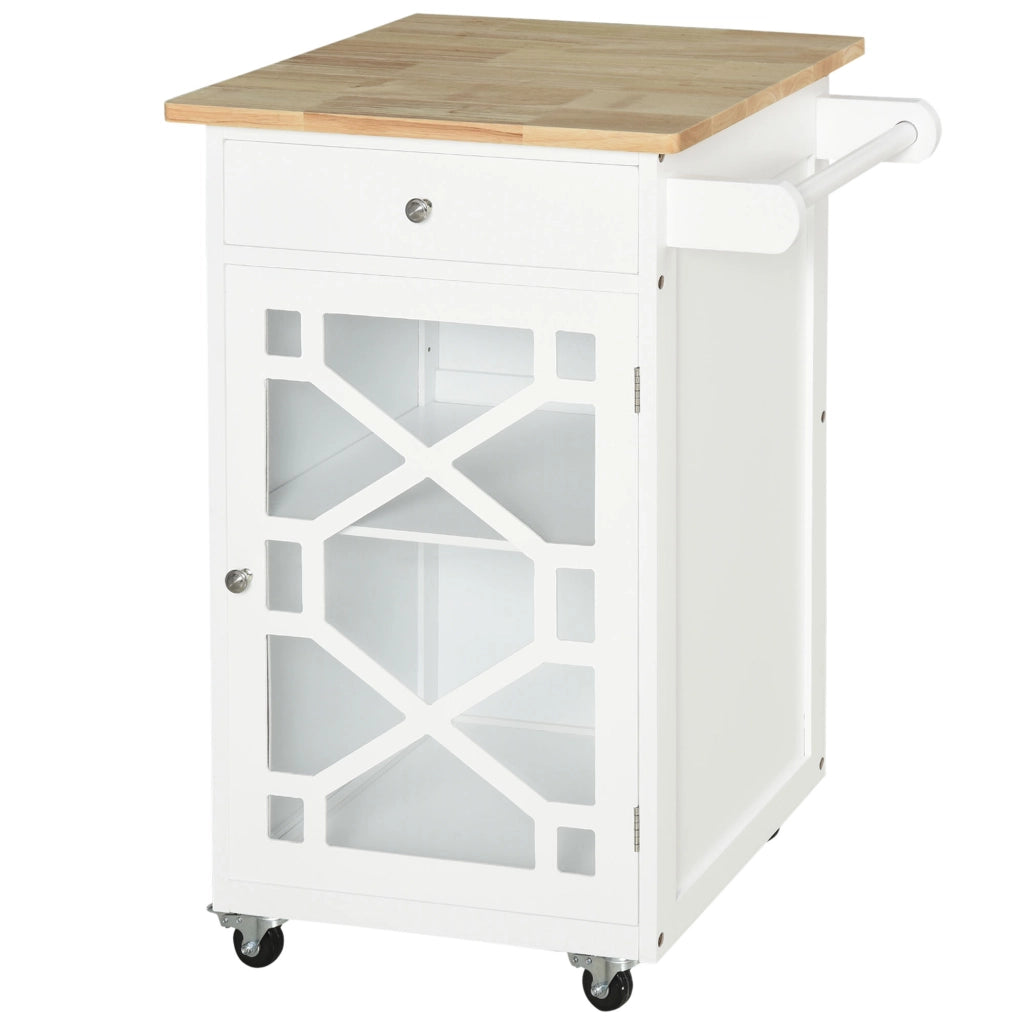 Carrello da cucina con cassetto e ripiano ¨C zephmum ¨C bianco