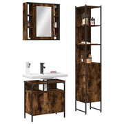 Set Mobili da Bagno 3 pz Rovere Fumo in Legno Multistrato 3214737