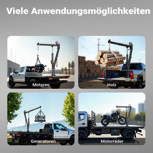 Gruetta per pick up idraulica con verricello max 900 kg 1800 mm girevole a 360° Mini gru di sollevamento