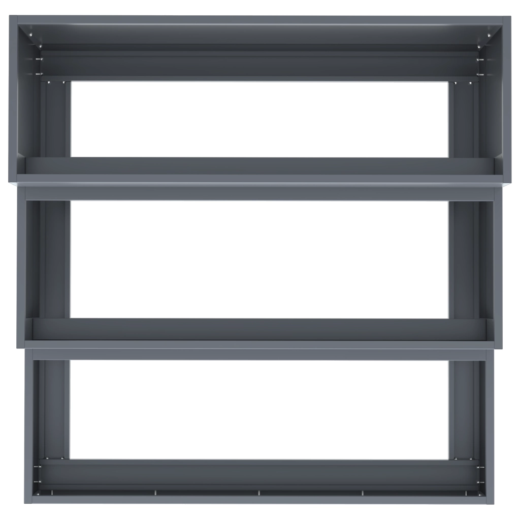 Fioriera da Giardino 3 Livelli 90x90x35 cm Antracite Acciaio