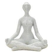 Scultura Yoga, Bianco, Poliresina, 23x20,5x15,5 cm