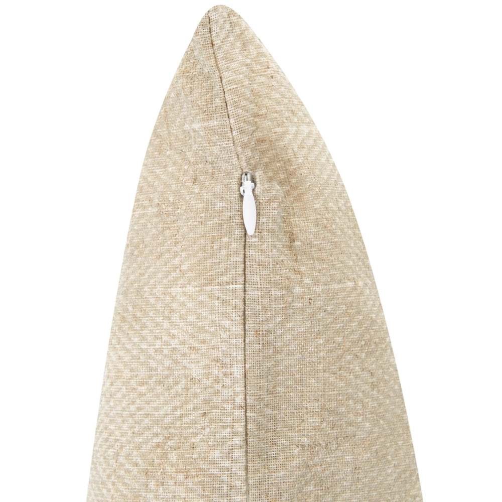 Set di 3 cuscini decorativi da esterno, misto poliestere e lino, beige, accessori decorativi da giardino