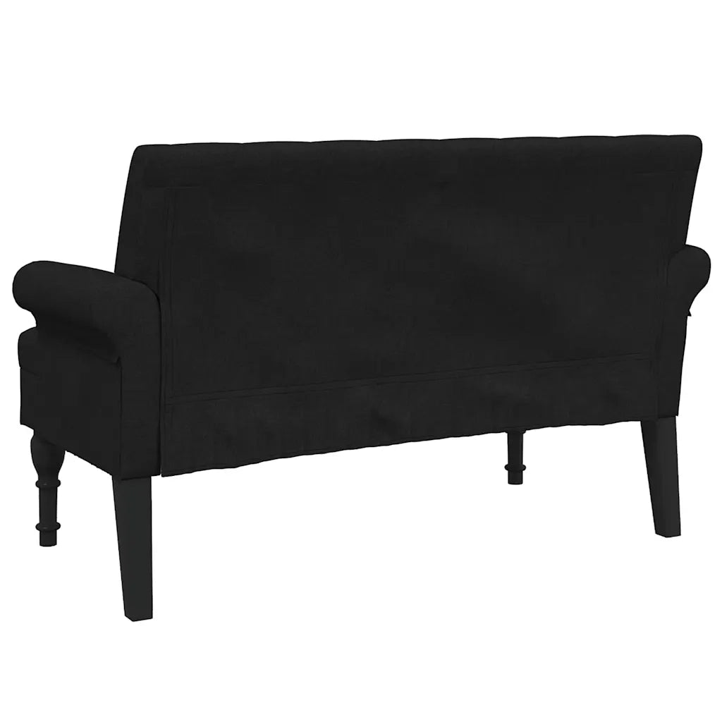 Panca con schienale nera 120x62x75,5 cm in tessuto 372122