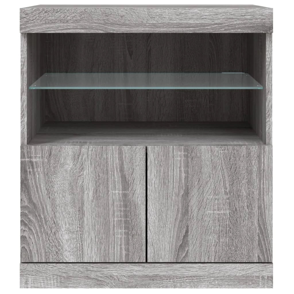 Buffet credenza cassettiera armadio mobile contenitore organizer per cucina soggiorno salotto con luci LED Sonoma 60 x 37 x 67 cm grigio 02_0030080