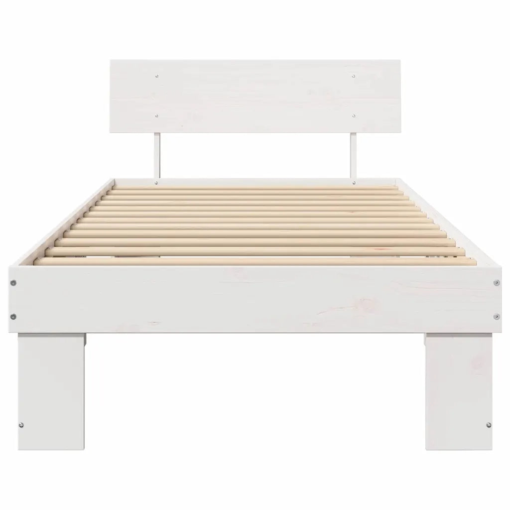 Struttura del letto Bianco 100 x 200 cm Pino massello 872582