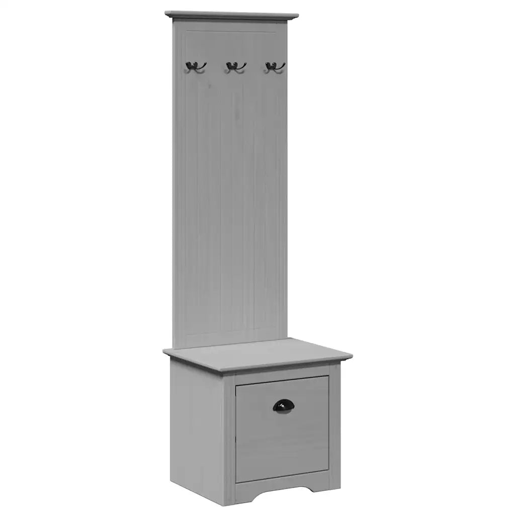 Mobiletto da Ingresso con Ganci BODO Grigio 50x40x157 cm