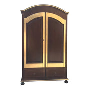 Armadio in legno 2 ante arte povera noce e foglia oro 125x61x200 - Mobili 2G