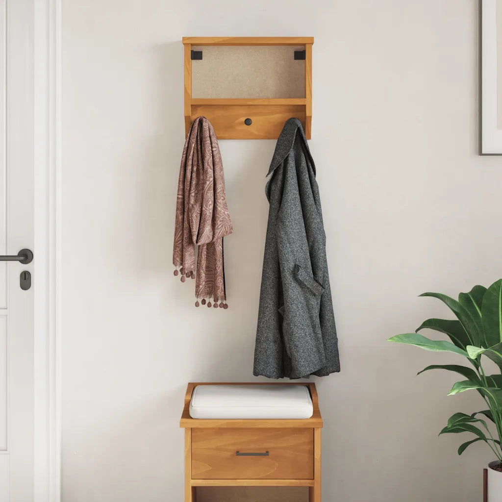 Appendiabiti da Parete SANDNES 45x12x35 cm in Legno di Pino CFW6273898