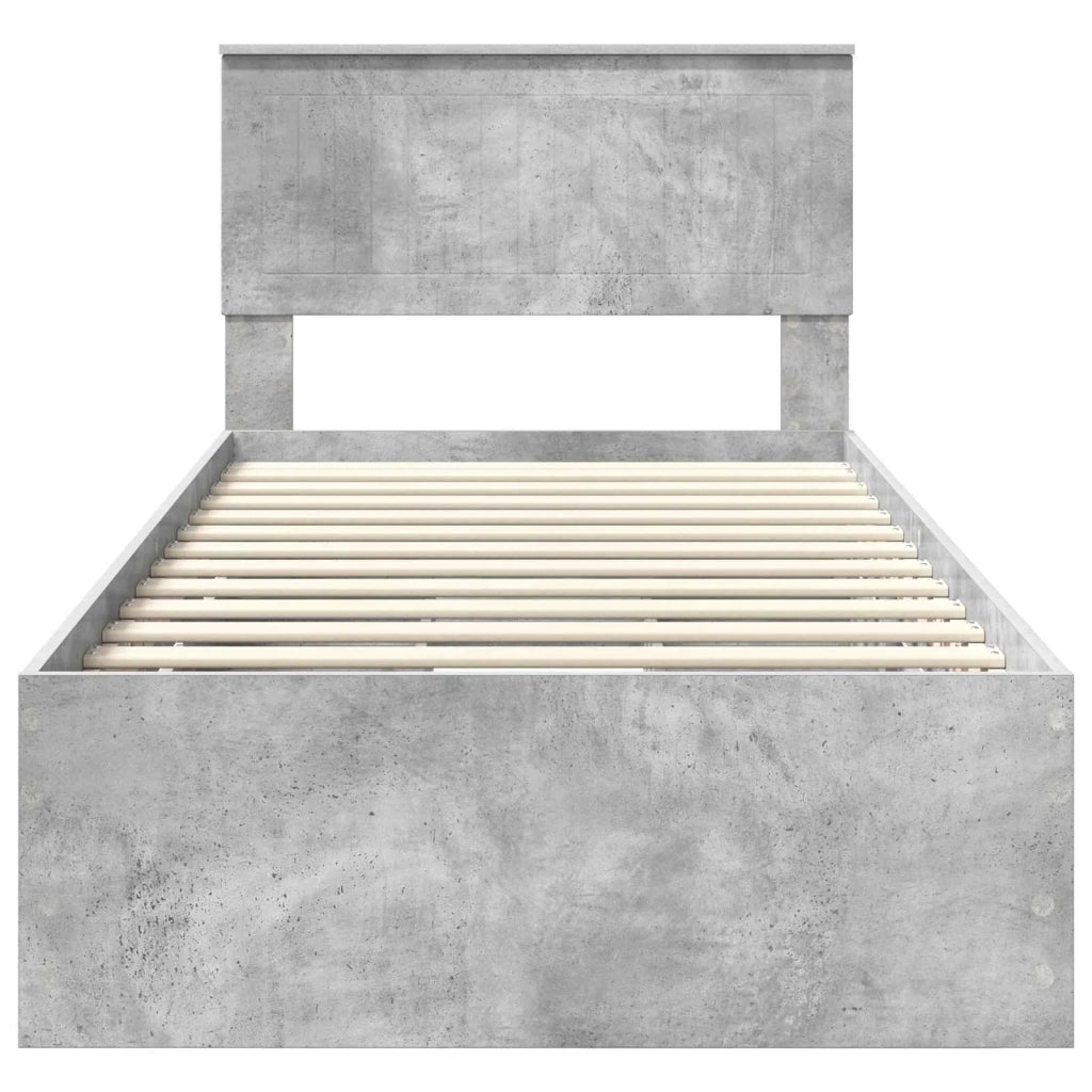 Struttura del letto con cassetto Grigio cemento 90 x 200 cm 3410745