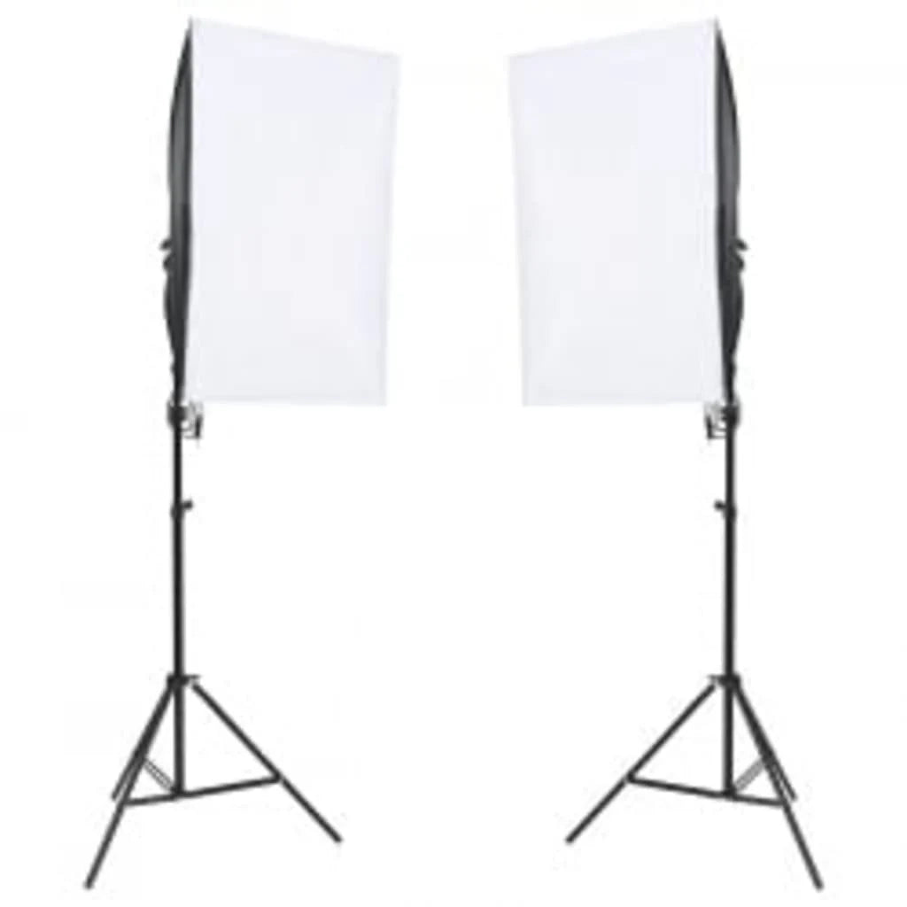 Kit per studio fotografico con illuminazione e fondale nero 02_0042426